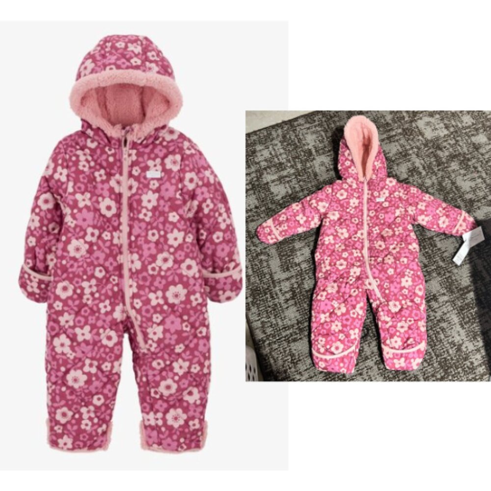 OshKosh B'gosh Baby Floral Print Sherpa-Lined Snowsuit - BRAND NEW